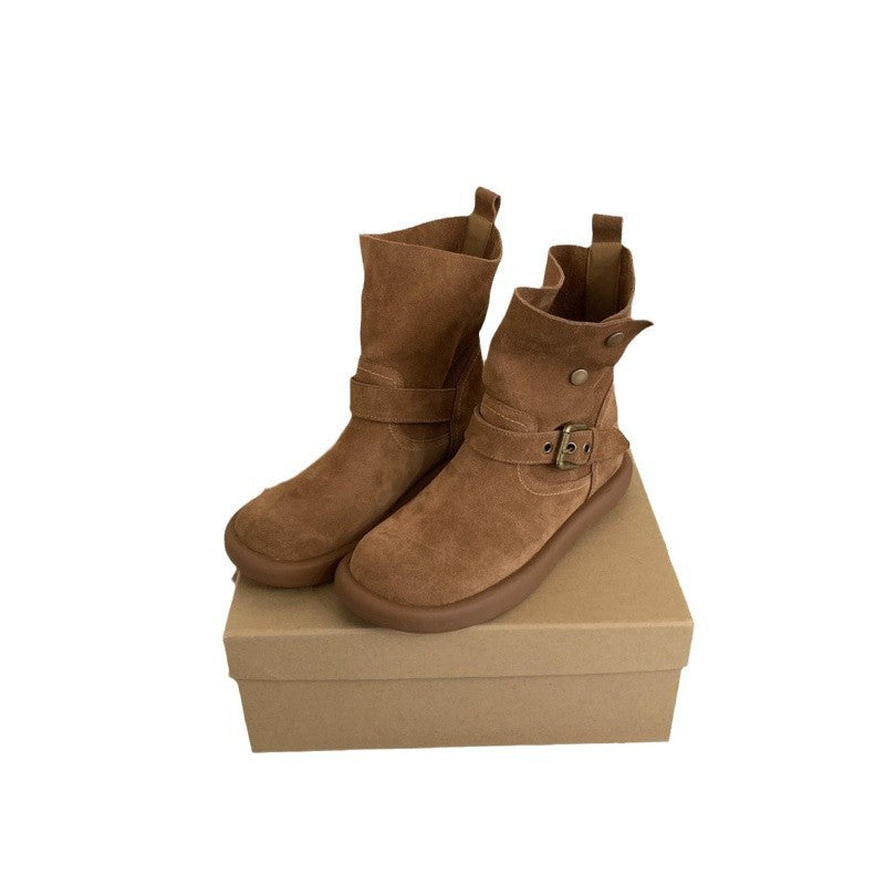 Women's Retro Booties Korean Style Martin Ankle Boots