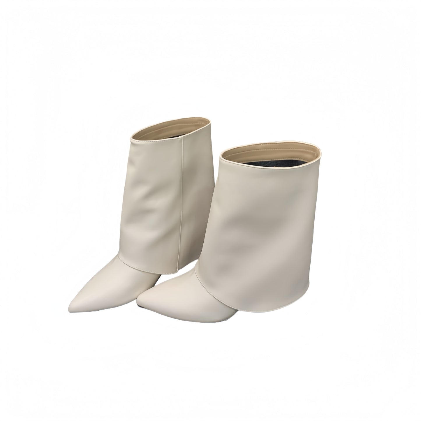 Women's High-heel Wedge Pointed Toe Pantyhose Sleeve Fashion Women's Leather Boots
