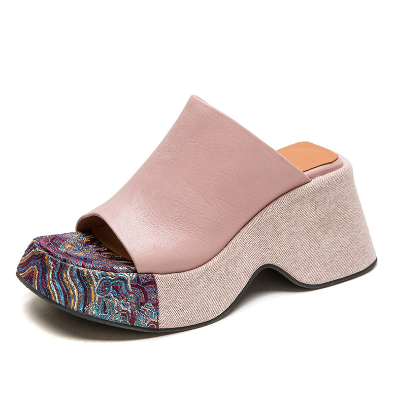 Women's Style Peep Toe Platform Stylish Outdoor Slippers
