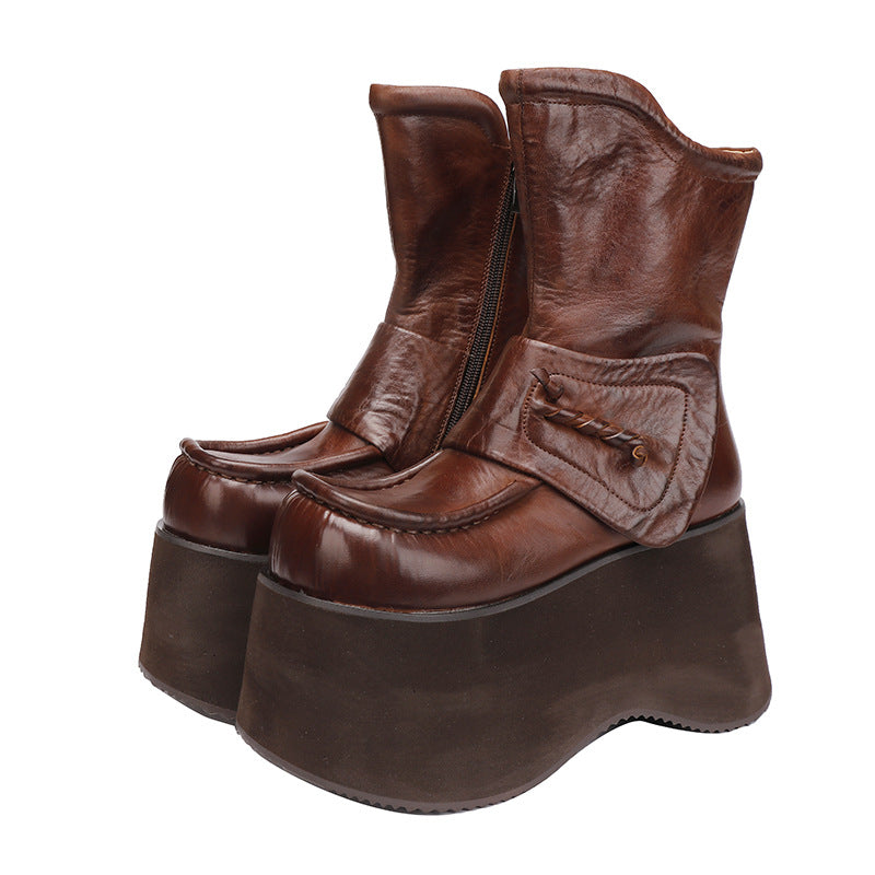 Women's Horse Thick-soled Retro Easy Matching Skinny Boots