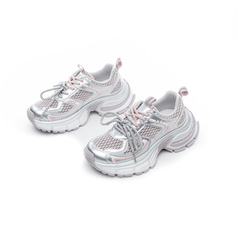 Women's Breathable Mesh Dad Summer Thick Bottom Sneakers