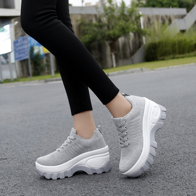 Women's Breathable Thick Bottom Increased Comfortable Fashion Casual Shoes