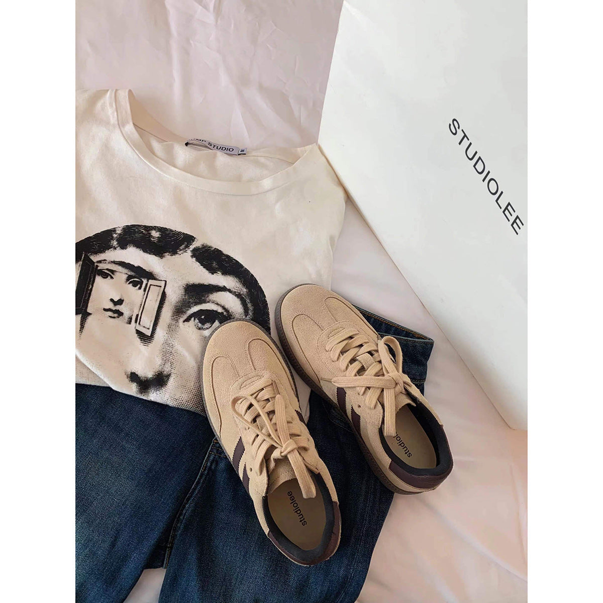 Women's Mom Round Toe Sports Board Color Sneakers