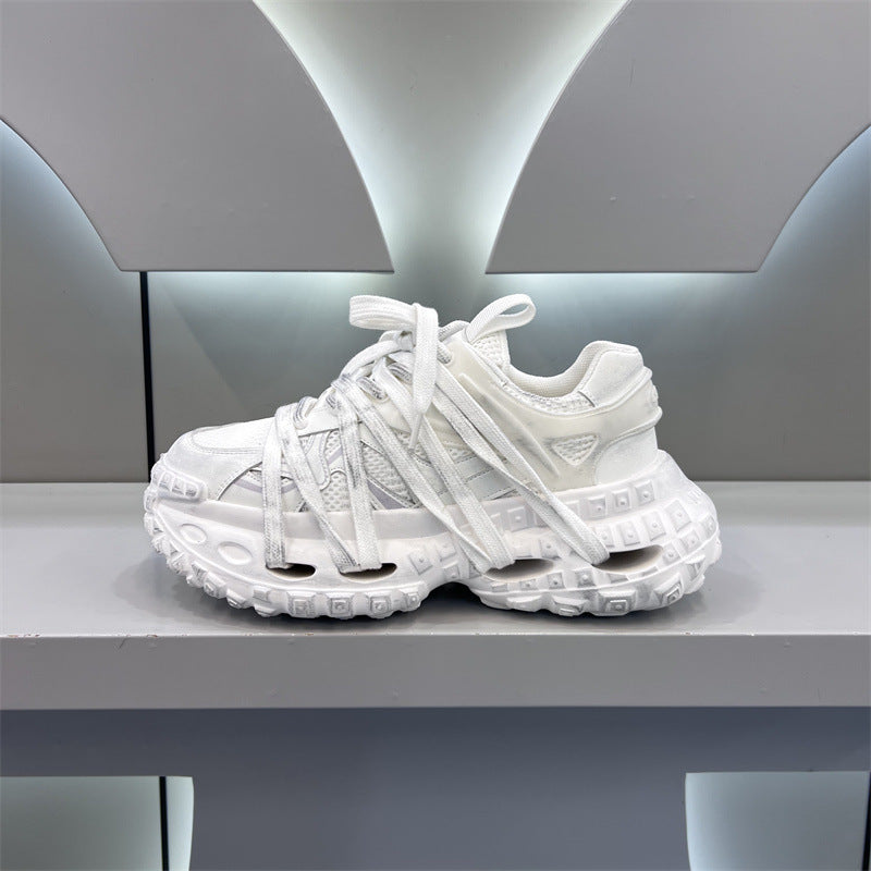 Men's Summer Thick-soled Sports Mesh Elevator Breathable Casual Shoes