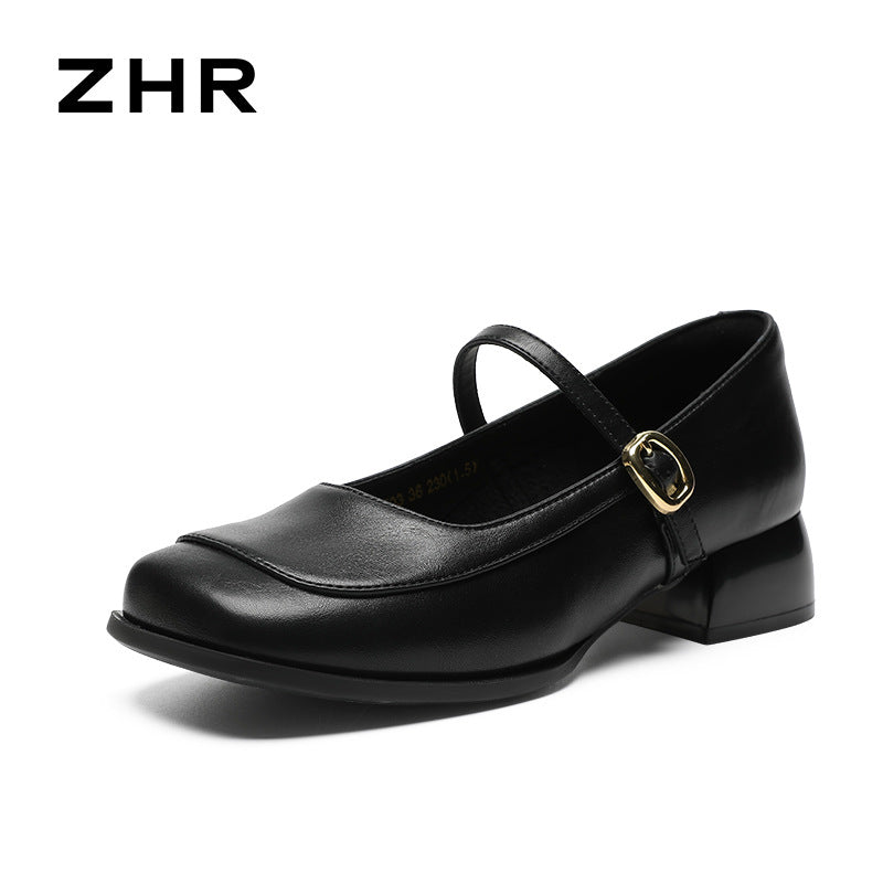 Women's Square Toe Mary Jane French Gentle Pumps Women's Fashion Shoes