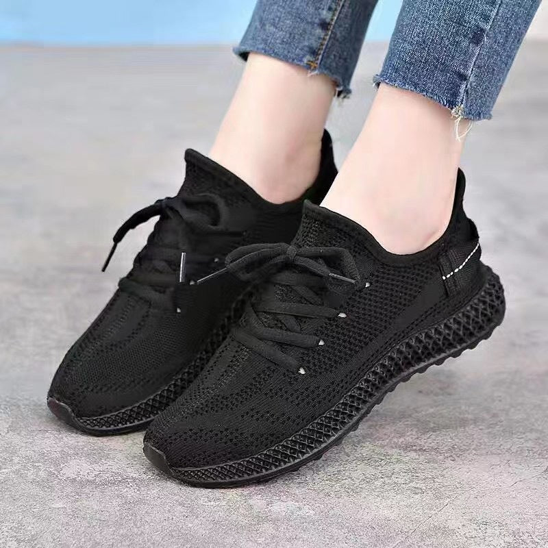 Women's Autumn Breathable Korean Versatile Flying Woven Sneakers