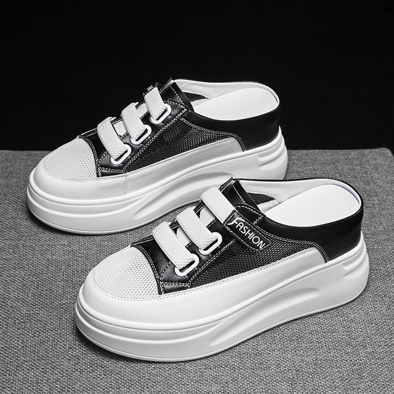 Women's White Campus Height Increasing Black Small Casual Shoes