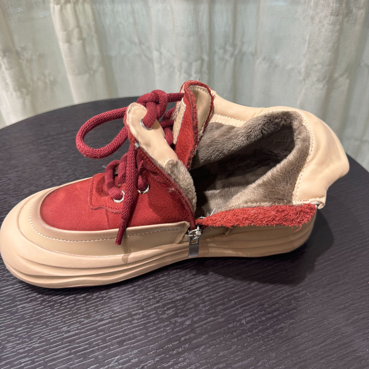 Top Layer Cowhide Retro Platform Ankle Casual Shoes