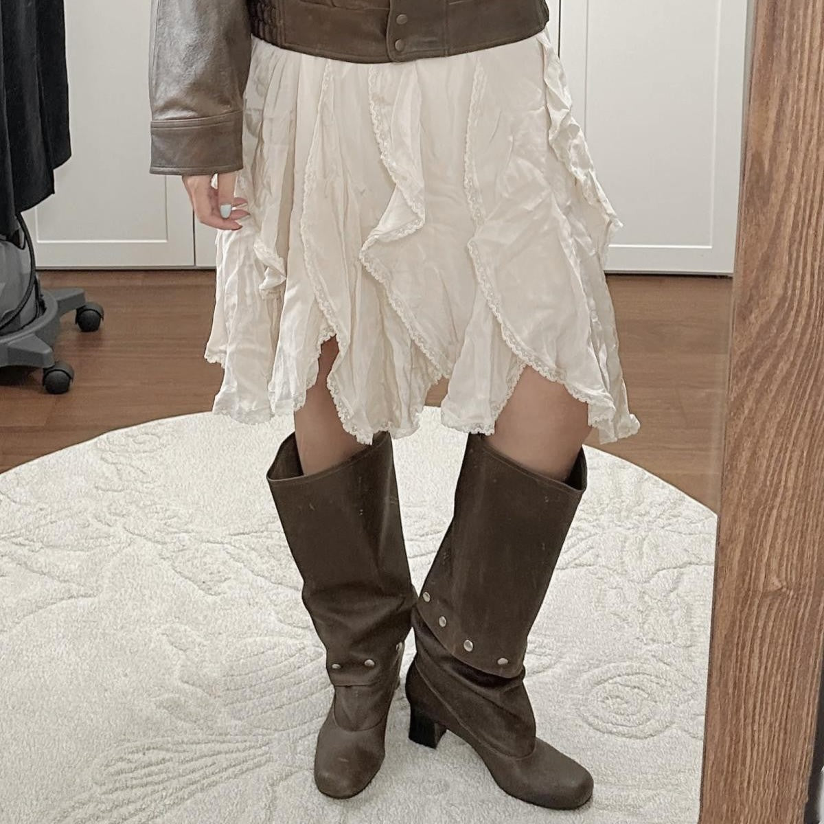 Knee Summer Retro Chunky Rivet Slimming Boots