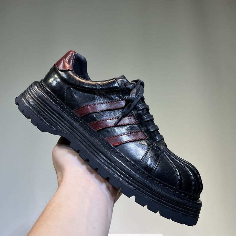 Washed Horse Sports Board Breathable Increased Leather Shoes