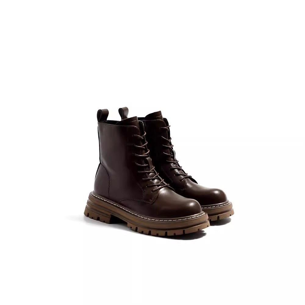 Women's British Style Single-layer High Small With Heels