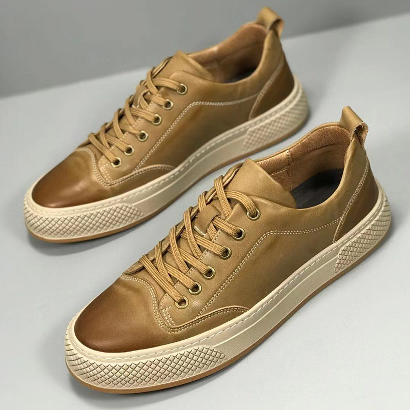 Men's Fashionable Autumn Genuine Breathable Green Top Sneakers