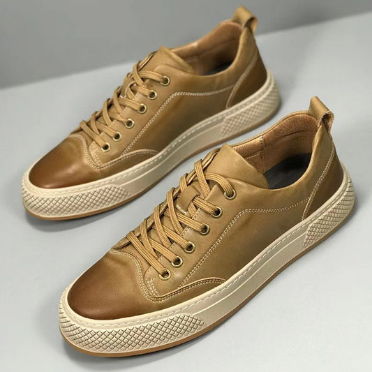 Men's Fashionable Autumn Genuine Breathable Green Top Sneakers