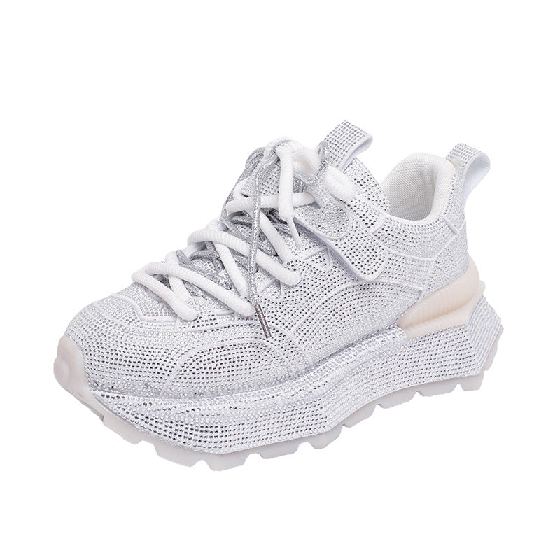 Women's Goods Full Diamond Thick Bottom Fried Street Style Dad Fashionable Casual Shoes