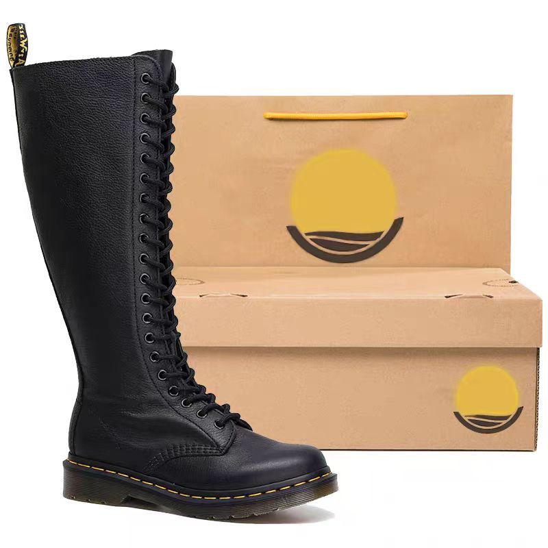 Women's Top Martin Hole Side Zip Flat British Style Women's Leather Boots