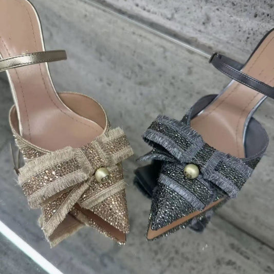 Style Pearl Kitten Mary Jane Pointed Sexy Heels