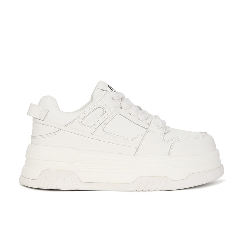 Women's Su Spring Genuine Elevator Platform White Sneakers
