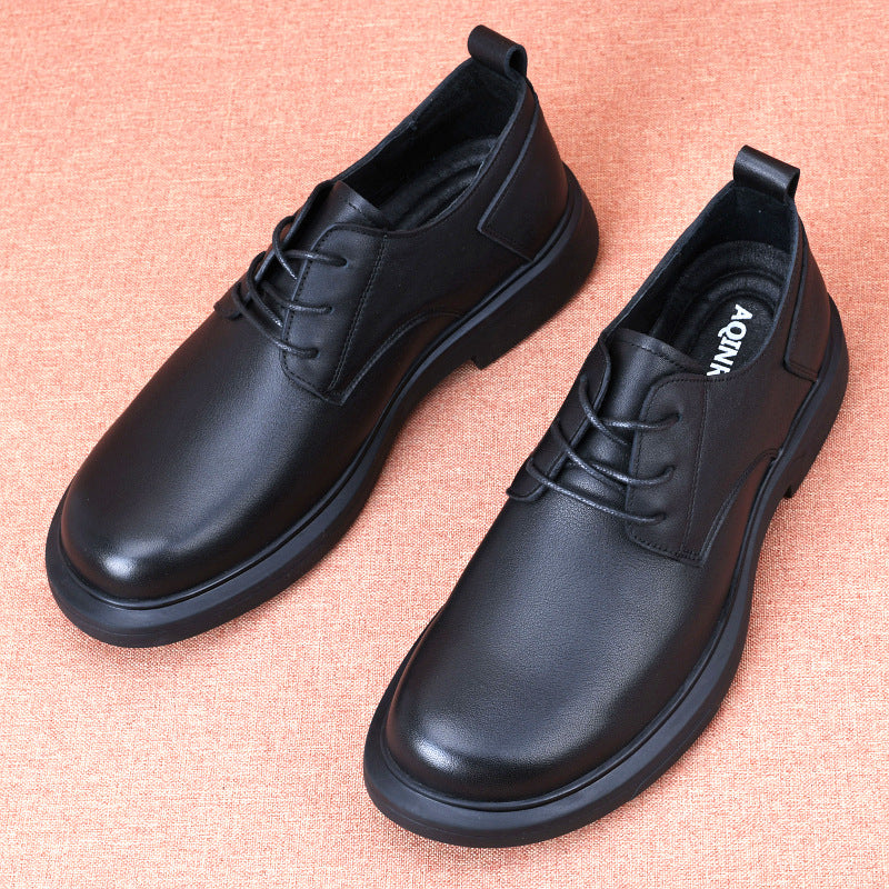 Men's Grain Cowhide Business Formal Wear Soft Leather Shoes