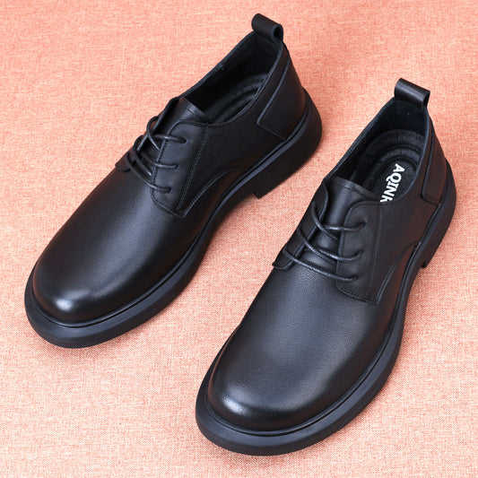 Men's Grain Cowhide Business Formal Wear Soft Leather Shoes