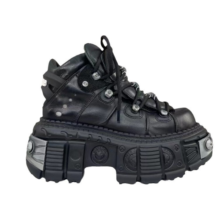 Women's & Men's Spanish Punk Rock Dark Platform Thick Bottom Men's Casual Shoes