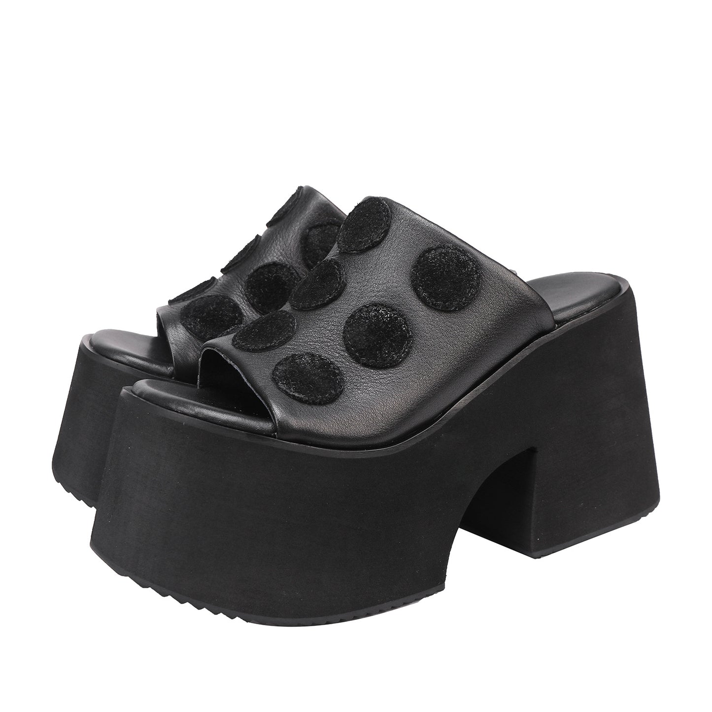 Women's Summer First Layer Cowhide Outdoor Fashion Minority Design Thick-soles Slippers