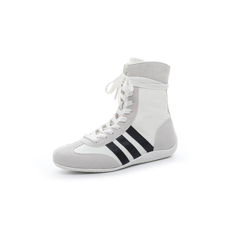Women's Genuine Elevator Flat Boxing Round Toe Women's Casual Shoes