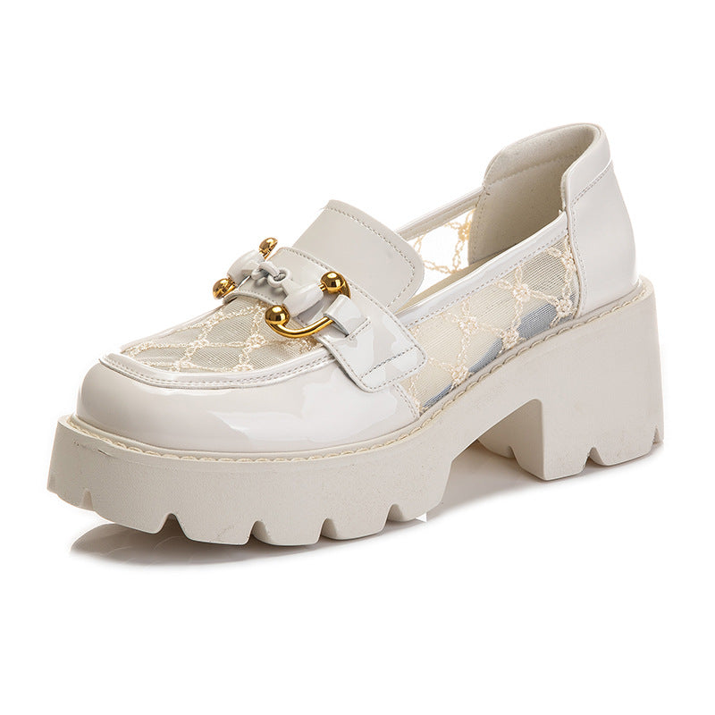 Women's Mesh Hollow British Style Summer Thick Bottom Chunky Women's Fashion Shoes