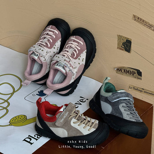 Children's Retro Outdoor Boys Neutral Function Hiking Rubber Children's Sports Shoes