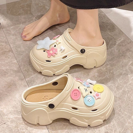 Women's Button Hole Outdoor Wear High Platform Women's Shoes