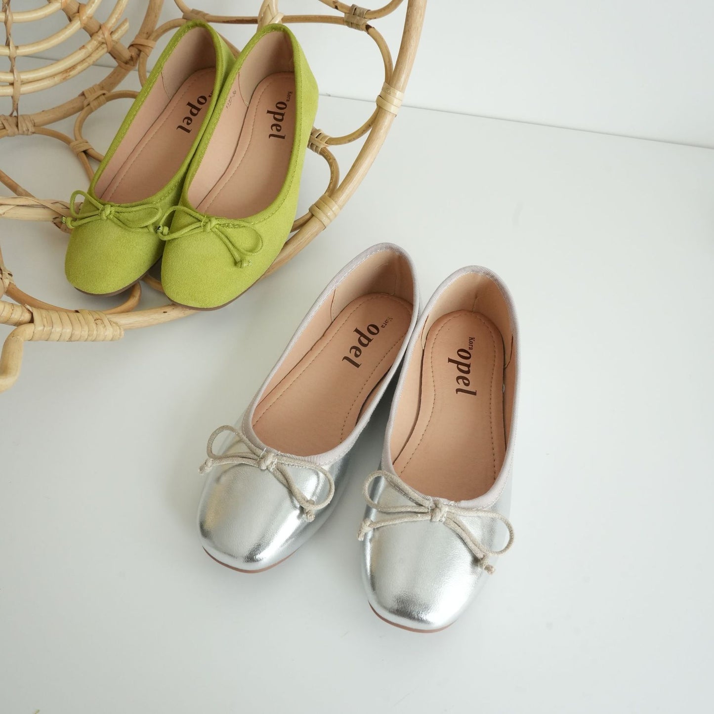 Women's Spring Bowknot Ballet Genuine Pumps First Layer Cowhide Red Women's Casual Shoes