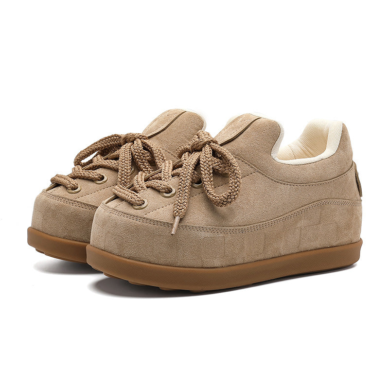 Ding Bread Pudgy Ugly Cute Thick Bottom Invisible Height Increasing Sneakers