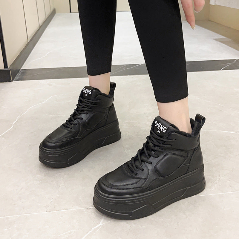 Women's Thick Bottom Increased Fleece-lined Fashionable Sports Casual Shoes