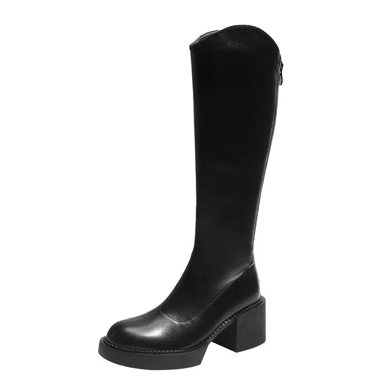 Women's Bottom Chunky Knight Height Increased Below Boots