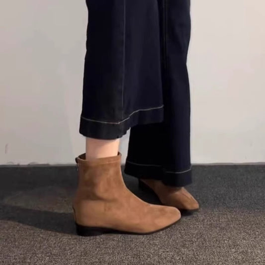 Women's Increasing Insole Korean Style Retro Ankle Elegant Suede Skinny Women's Leather Boots