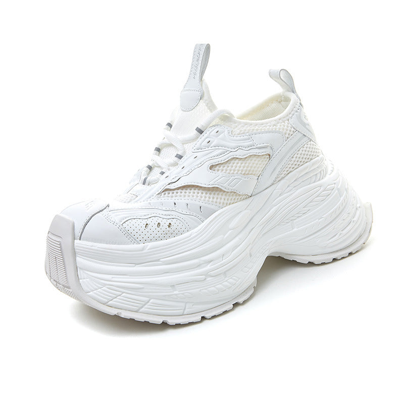 Women's & Men's Height Increasing Paris Distressed Dad Mesh Sneakers