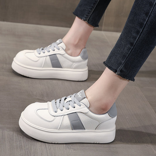 Women's Platform Light White Lace Up Super Hot Sports Casual Shoes