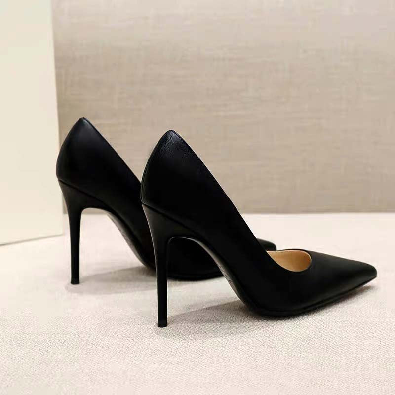 Women's Black Soft High Stiletto Sexy Pointed Heels