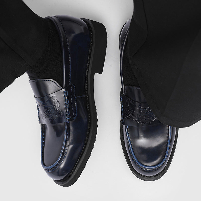 Graceful Summer Couple Slip-on Lovers Blue Men's Business Leather Shoes