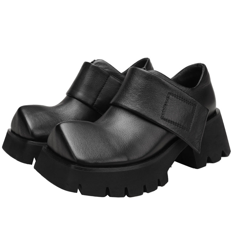 Women's Square Toe Platform Autumn Vintage Genuine Four Women's Casual Shoes