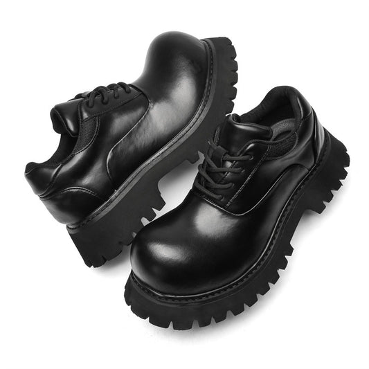 Women's & Men's Couples Platform Mechanical Style High Street Men's Casual Leather Shoes