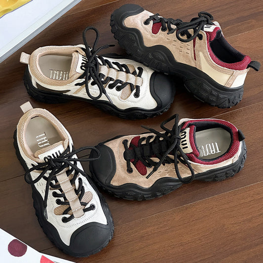 Women's Grape Mom Ugly Cute Color Matching Outdoor Hiking Women's Sports Shoes