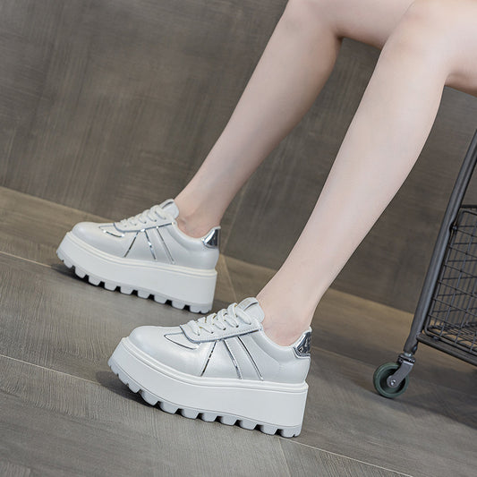 Women's Bottom Height Increasing Insole Retro Fashion Casual Shoes