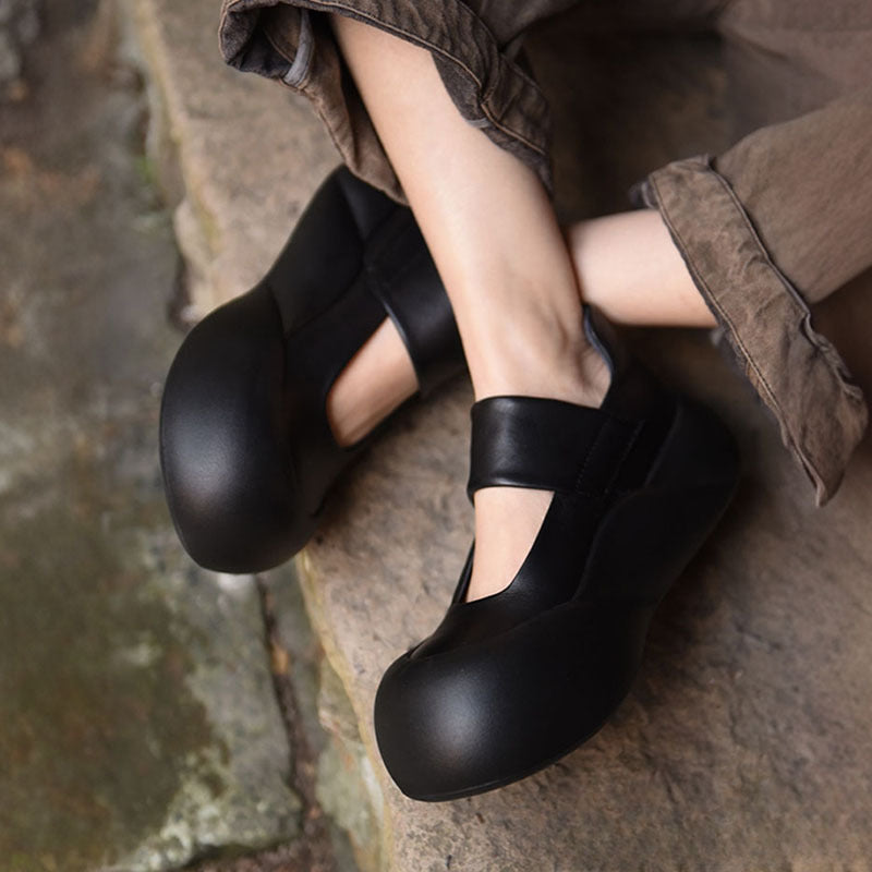 Women's Shallow Mouth Pumps Vintage Mary Jane Design Sense Niche Big Women's Casual Shoes