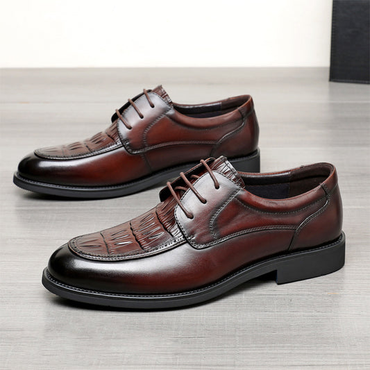 Men's Cowhide Autumn Formal Wear Wedding Business Leather Shoes