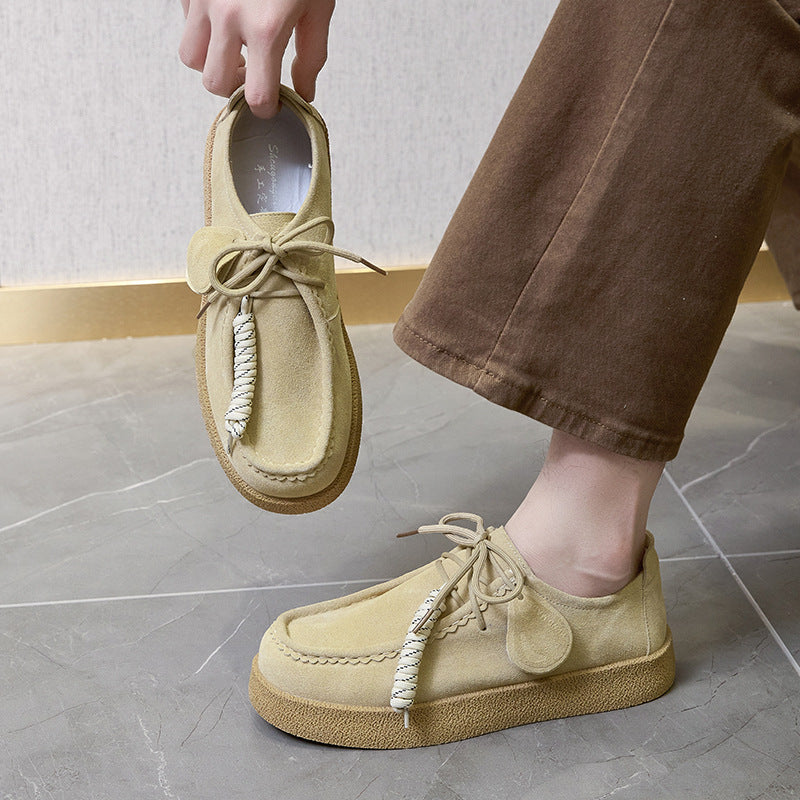 Women's & Men's Couple Platform Kangaroo Biscuit Derby Retro Women's Sports Shoes