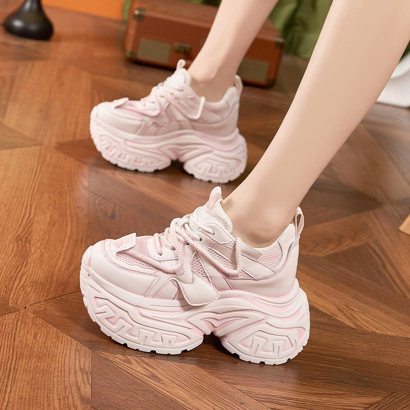 Women's Height Increasing Insole Dad Summer Platform Hollow Mesh Surface Brushed Women's Shoes