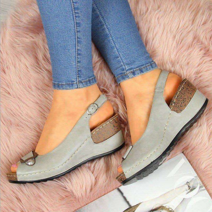 Women's Style Wedge Comfortable Soft Bottom Peep Sandals