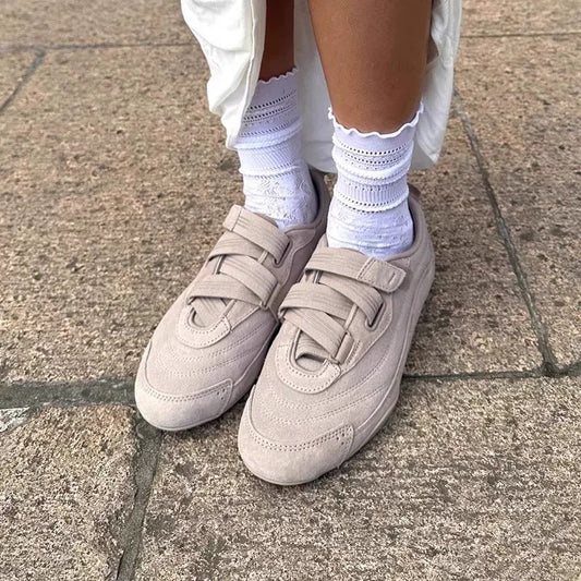 Women's Genuine Retro German Training French Velcro Sneakers