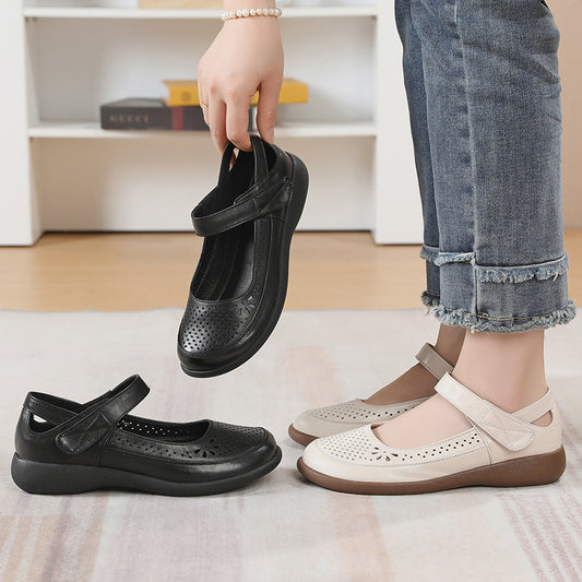 Women's Soft Bottom Comfortable Genuine Pumps Flat Women's Shoes