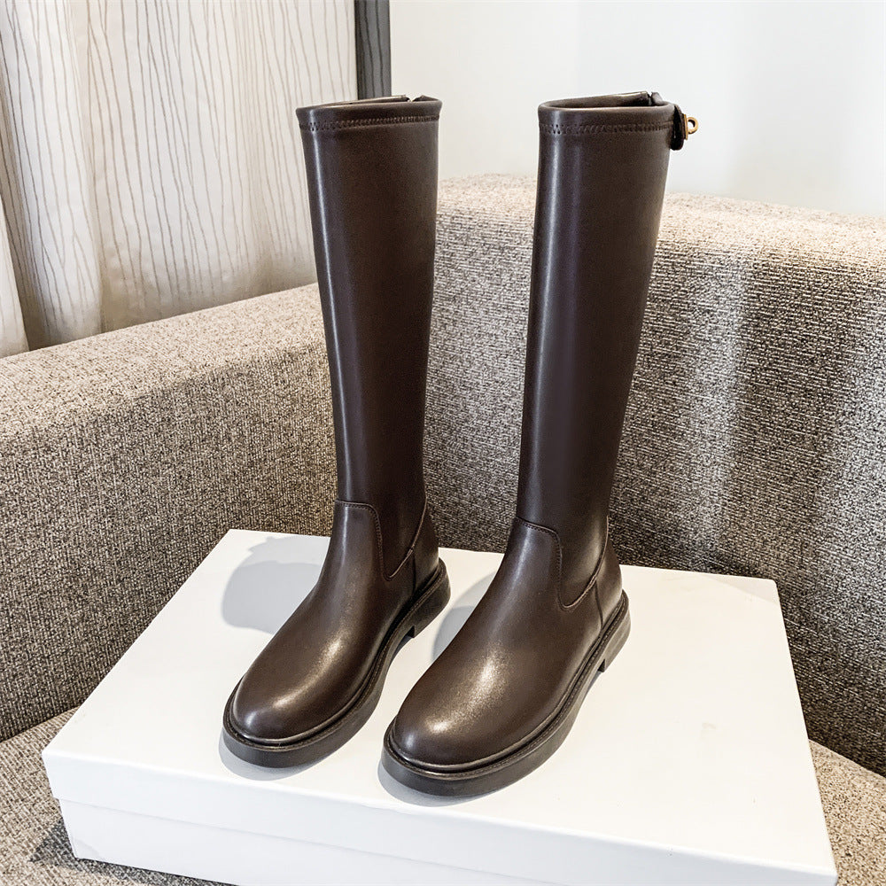Women's Size Flat Bottom Tall Knight Small Women's Leather Boots